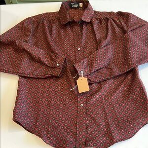 Tucci - 15/16, cotton button down, patterned shirt